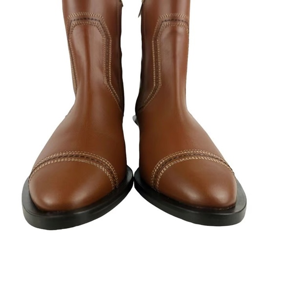 ROBERT CLERGERIE Merry Brown Leather Ankle Boots Heels Size 38 - Picture 2 of 12